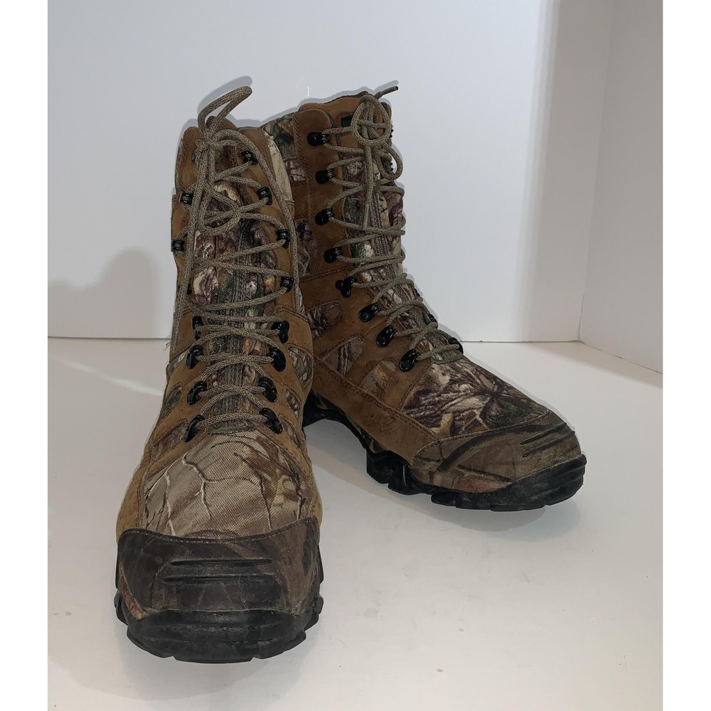 Wolverine Boots Mens Size 12EW Brown Camo Leather Insulated Waterproof Hunting